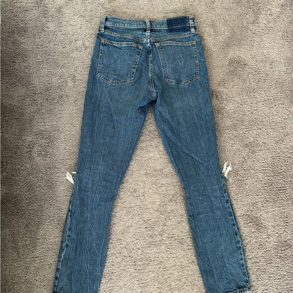 Abercrombie “The Skinny” High Rise Jeans size 26 (2R) color is Dark Destroy - Picture 2 of 6